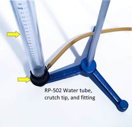 Water tube with scale, crutch tip and fittings